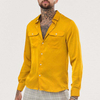 OEM-Hersteller hochwertiges, schlichtes Satin-Herren-Langarmhemd