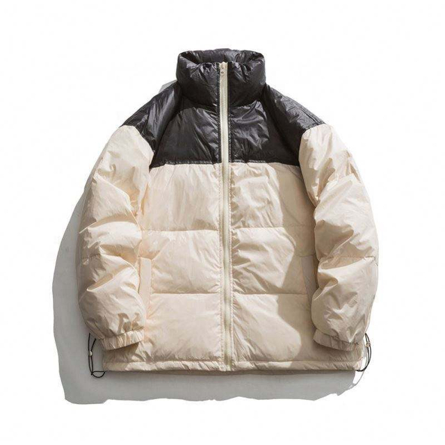 OEM メーカーカスタムメンズダウンコントラストカラースプライシングスタンドカラーレジャージャケット