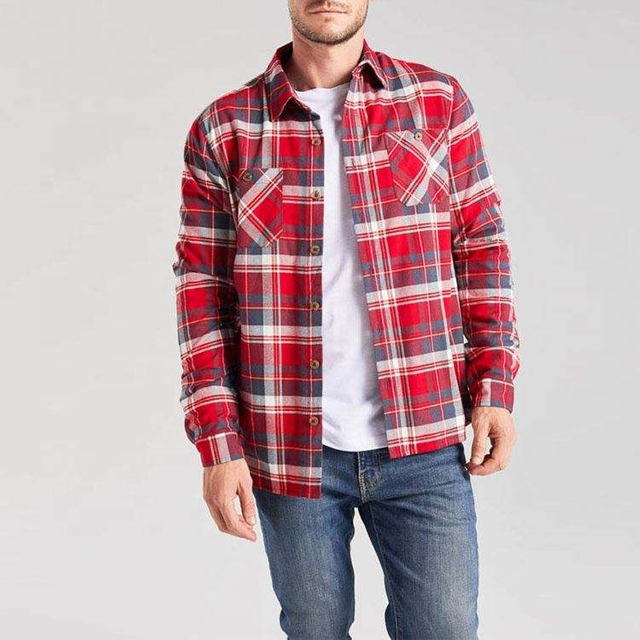 OEM Producent Kvalitet Custom Lang&aelig;rmede Plaid skjorter Herre Bomuld Casual skjorter