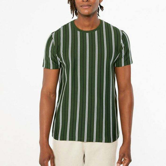 T-shirts med anpassade tryck i grossistledet 100 % bomull randig kort&auml;rmad herr-tr&ouml;ja