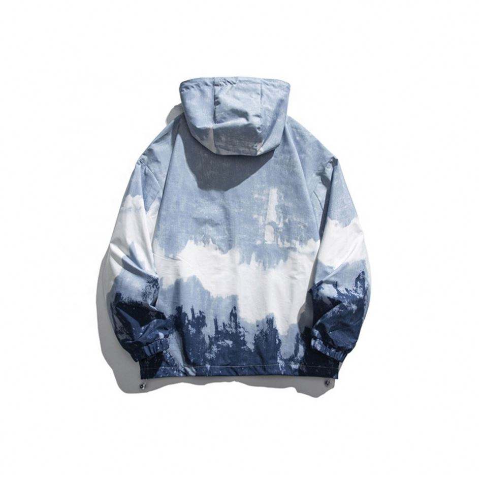 Chaqueta con capucha de manga larga impresa te&ntilde;ido anudado del oto&ntilde;o de los hombres de encargo del fabricante del OEM