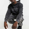 ຜູ້ຜະລິດ OEM ຄົນອັບເດດ: Heavyweight Distressed Faded Pullover Custom Stone Acid Washed Vintage Rhinestone Custom Hoodie