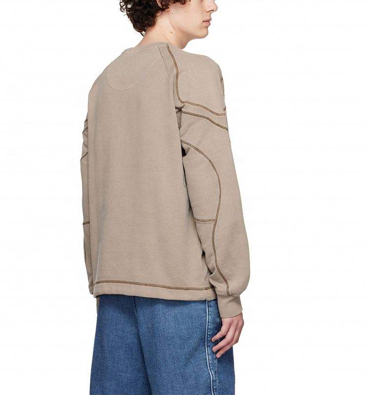 OEM-producent Brugerdefineret bomuld French Terry Herre kontrasts&oslash;m Oversized rund hals sweatshirts