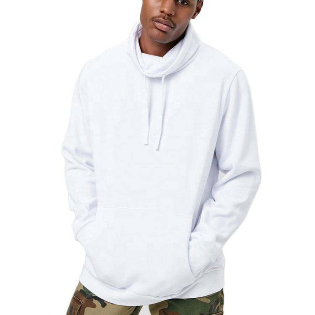 Fabricante OEM com capuz personalizado de l&atilde; com capuz pul&ocirc;ver com bolso canguru moletom branco liso com capuz masculino