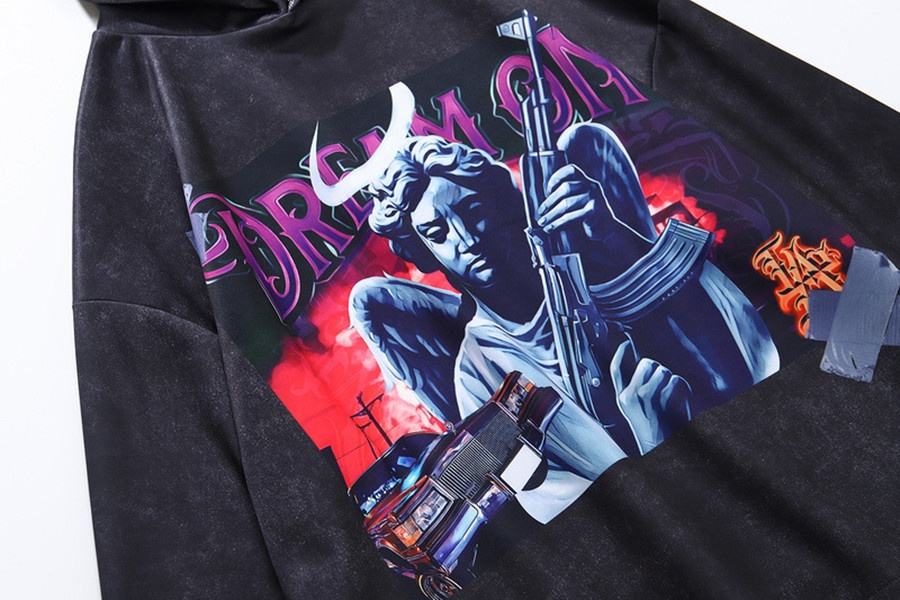 OEM Producent Hot Sale Tilpasning Logo og st&oslash;rrelse 100% bomuld French Terry Front Print Sort h&aelig;ttetr&oslash;je til unisex