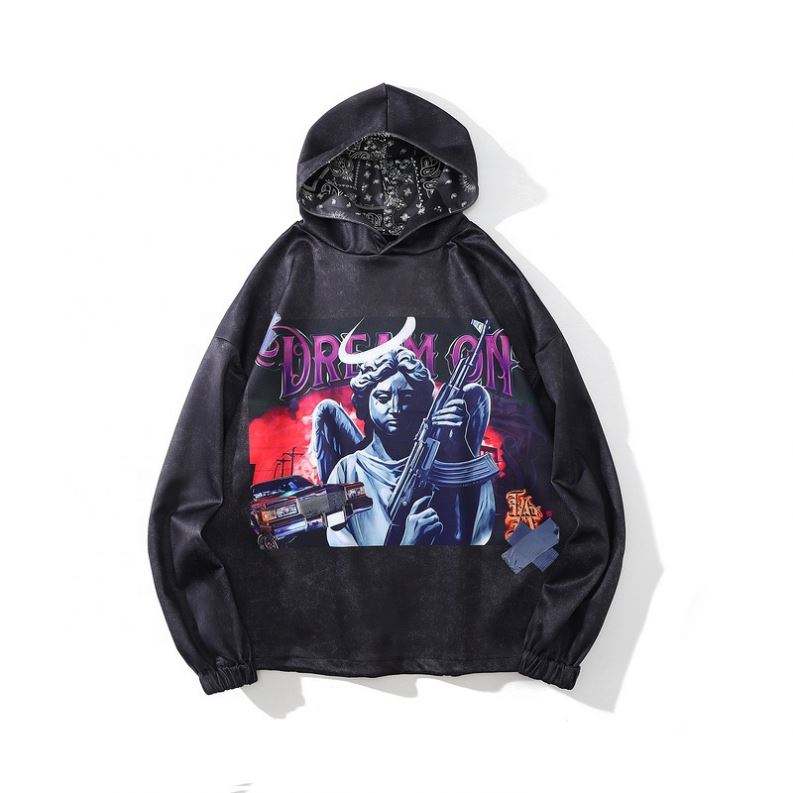 OEM Producent Hot Sale Tilpasning Logo og st&oslash;rrelse 100% bomuld French Terry Front Print Sort h&aelig;ttetr&oslash;je til unisex