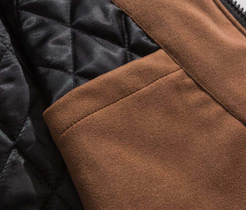 Oem-fabrikant op maat gemaakte kleurblok herenjas, casual losse lamswol, grote maat jas