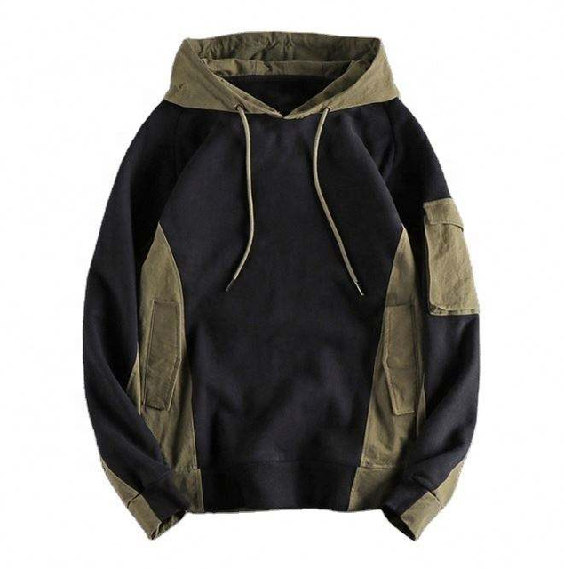 Κατασκευαστής OEM Customized Color Block Pocket Casual Custom Φούτερ Μεγάλου μεγέθους Ανδρικά Hoodie Hoodies