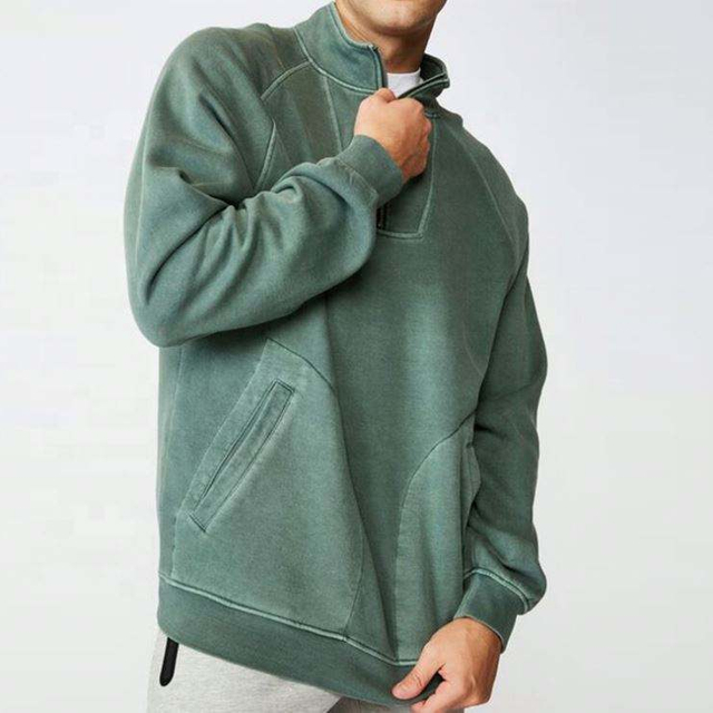 OEM-Hersteller kundenspezifischer Gro&szlig;handel Herren-Team-Club-Fleece-Pullover mit halbem Rei&szlig;verschluss und Viertelrei&szlig;verschluss-Sweatshirts