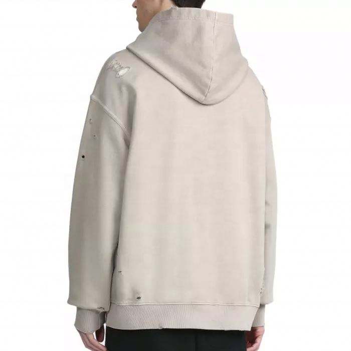 Fabricante OEM personalizado atacado streetwear masculino simples oversized pesado vintage lavagem desgastada pul&ocirc;ver com capuz