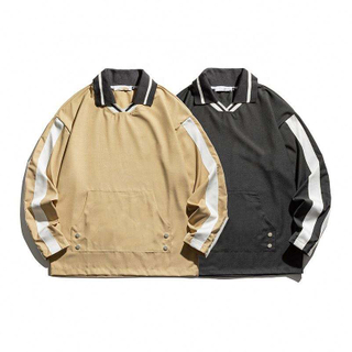 OEM-Hersteller Hot Sale Custom Casual Loose Beliebte K&auml;nguru-Taschen-Revers-Pullover-Sweatshirt-Hemden f&uuml;r Herren