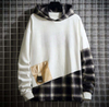 Producent OEM Niestandardowy blok kolor&oacute;w w kratę Casual Niestandardowa bluza Ponadgabarytowe bluzy z kapturem
