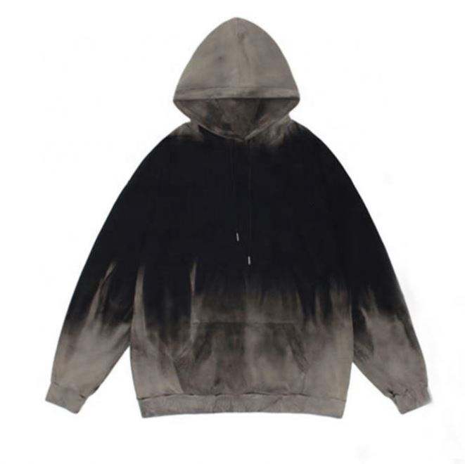 Fabricante OEM personalizado tingido de gravata casual moletom personalizado com capuz de grandes dimens&otilde;es