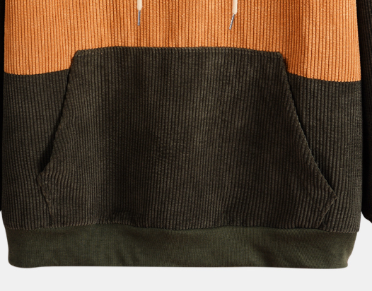 OEM-Hersteller ma&szlig;geschneiderte Color Block Corduroy Casual Custom Sweatshirt Plus Size Hoodies Herren Hoodies