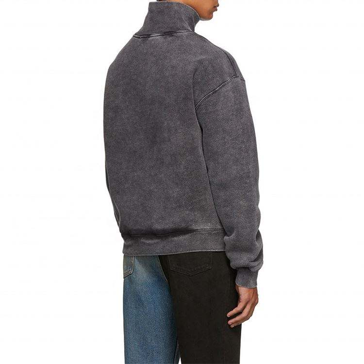 تصنيع المعدات الأصلية الصانع مخصص القطن خمر غسلها تتلاشى عالية الياقة المتضخم الثلوج غسلها البلوز للرجال