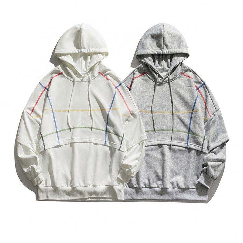 Logo personalizzato del produttore OEM Felpa con cappuccio da uomo Hip Hop con foro rotto con cappuccio con orlo tagliato e distrutto di nuovo stile all'ingrosso