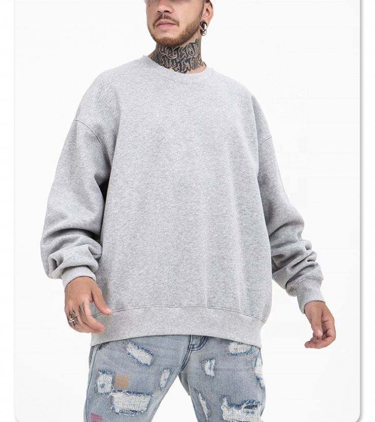 OEM Κατασκευαστής Fashion Drop Shoulder Λευκό Φούτερ Βαμβακερό απλό κέντημα με φούτερ με κουκούλα Κενό μαύρο πουλόβερ