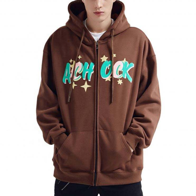 OEM الصانع بالجملة عالية الجودة زمم الرجال الموضة نفخة طباعة هوديس شعار مخصص مطبوعة السائبة هوديس الرباط