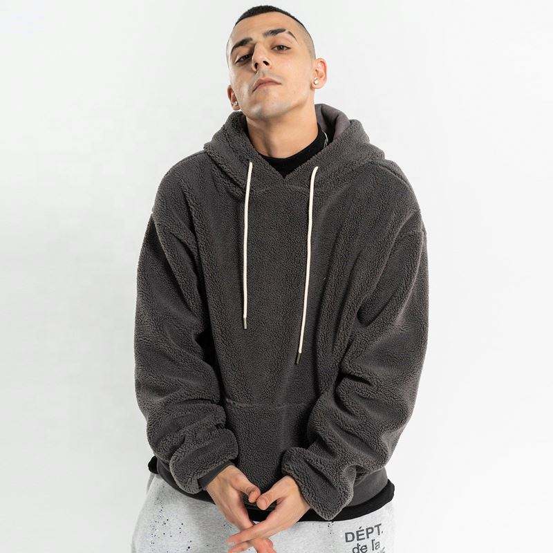 Fabricante OEM, sudadera con capucha de manga larga de gran tama&ntilde;o, estilo callejero de poli&eacute;ster polar de moda personalizada de alta calidad para hombres y mujeres