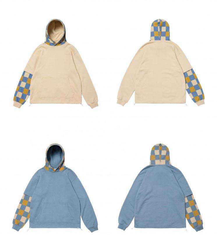 Felpa con cappuccio casual personalizzata scozzese personalizzata dal produttore OEM Felpe con cappuccio da uomo taglie forti