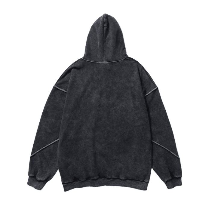Sweat &agrave; capuche surdimensionn&eacute; avec coutures contrast&eacute;es et lavage &agrave; l'acide pour hommes