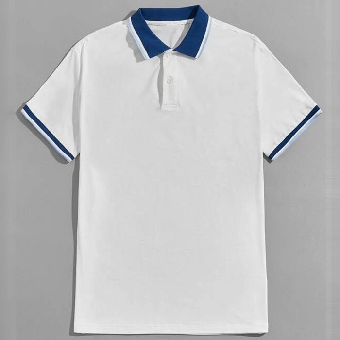 Custom Embroided Logo Blank T Shirt Men Plain Golf Polo Shirt Contrast Collar Men's Short Sleeve Polo