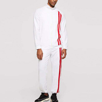 Bộ đồ thể thao b&aacute;n chạy nhất d&agrave;nh cho nam 2019 &Aacute;o c&oacute; kh&oacute;a k&eacute;o & quần tương phản Sọc Bộ đồ thể thao tốt nhất d&agrave;nh cho nam