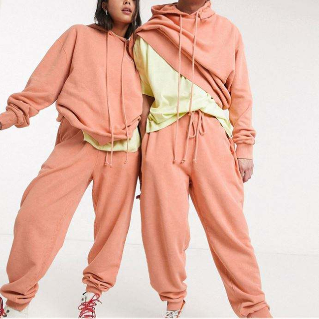Surv&ecirc;tement personnalis&eacute; sans marque pour hommes, fabricant OEM, couleur unie, deux pi&egrave;ces, sweat &agrave; capuche, ensemble de jogging, ensemble de surv&ecirc;tement unisexe