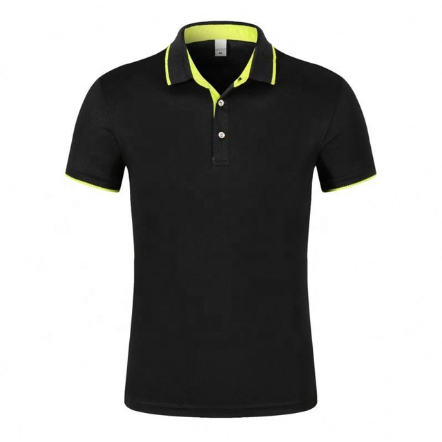 7 ວັນຕົວຢ່າງສີຂຽວ Guangzhou Golf Polo Shirt Polyester Spandex