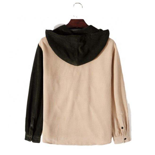 Oem v&yacute;robce přizpůsoben&yacute; barevn&yacute; blok Manšestrov&aacute; kapuce Casual Plus Sizes P&aacute;nsk&aacute; bunda