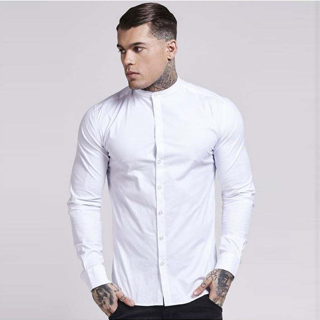 OEM v&yacute;robce Blank White P&aacute;nsk&aacute; košile Oxford Stretch Fit s dlouh&yacute;m ruk&aacute;vem
