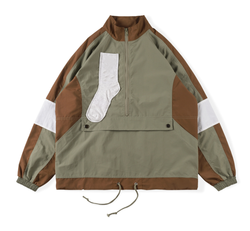 Oem Κατασκευαστής Προσαρμοσμένο Color Block Patchwork Παλτό Casual Plus Sizes Ανδρικό μπουφάν