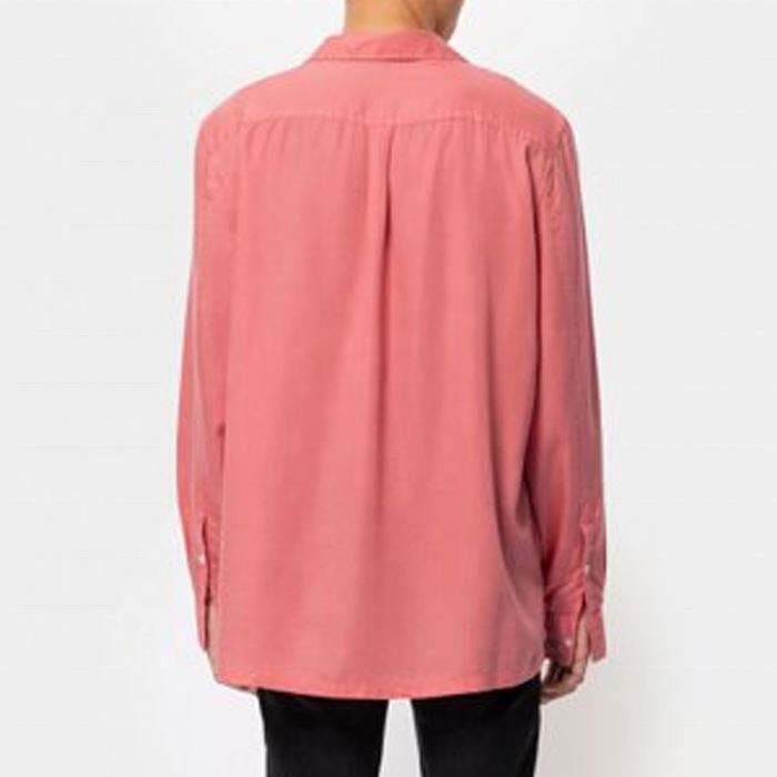 OEM-producent Brugerdefineret logodesign Moderigtigt knap med lang&aelig;rmet blank pink skjorte til m&aelig;nd