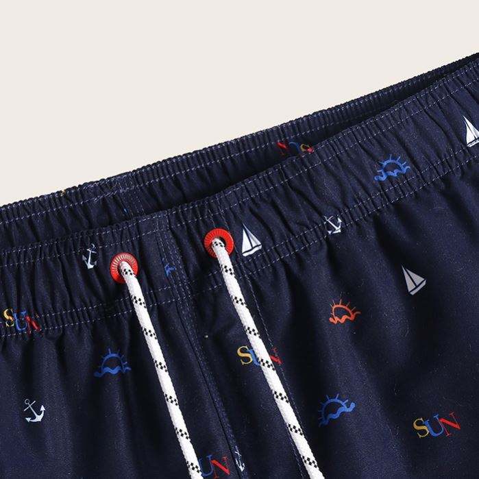 OEM оптовые мужские летние шорты с графическим принтом и шнуровкой на талии, пляжные шорты