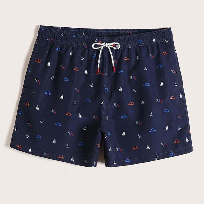 Oem B&aacute;n bu&ocirc;n Nam Quần short in đồ họa m&ugrave;a h&egrave; D&acirc;y r&uacute;t Quần short đi biển