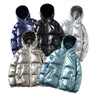 Personaliza&ccedil;&atilde;o do fabricante OEM Winter Black Bomber Shiny Puffer Men Down Plus Sizes com capuz jaqueta