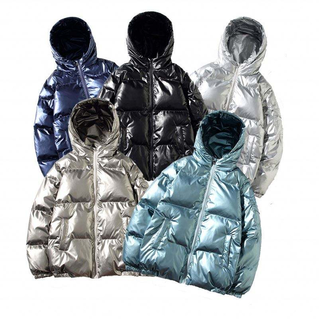 Prisp&ocirc;sobenie v&yacute;robcu OEM Zimn&aacute; čierna Bomber Shiny Puffer Men Down Plus Sizes with Hood Jacket