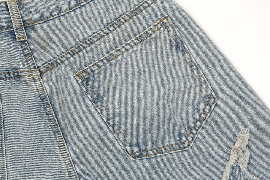 OEM proizvođač, veleprodaja prilagođenog logotipa High Street traper hlače Isprane patch tkanine Vunene rubne ležerne hlače za muškarce Odjeća