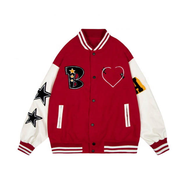 مصنع تصنيع المعدات الأصلية مخصص بو خليط التطريز اللون كتلة البيسبول الموحدة عارضة زائد أحجام سترة رجالية