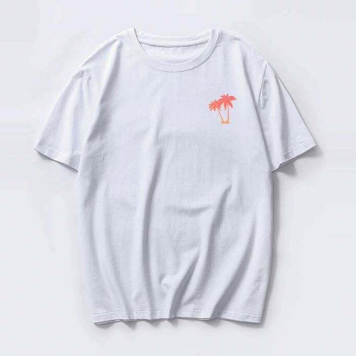 Gro&szlig;handel hochwertige Vintage-T-Shirts mit individuellem tropischem Aufdruck, Sommer-Kurzarm-M&auml;nner-Grafik-T-Shirts