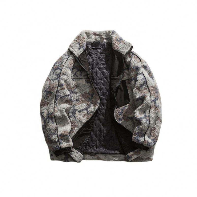 Oem-fabrikant op maat gemaakt katoenen gewatteerd mode-camouflage polar fleece-jack voor heren