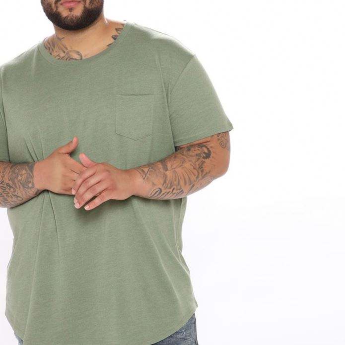 Manufacturers Tutus T-Shirt Sleeve Crew Collum Viri circa Curvam Hem T-shirt