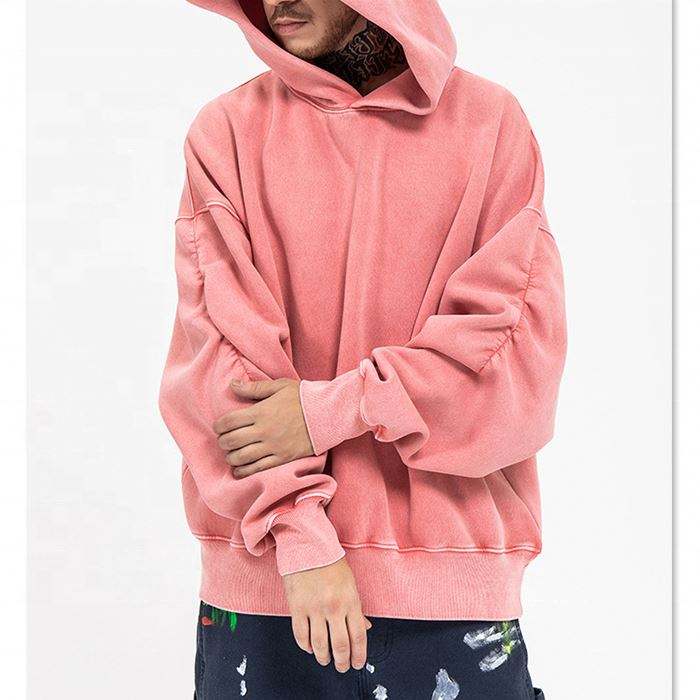 Produttore OEM LOGO PERSONALIZZATO FELPA CON CAPPUCCIO DI ALTA QUALIT&Agrave; PULLOVER DA UOMO OVERSIZE PESANTE 100% COTONE FELPA VINTAGE LAVATA