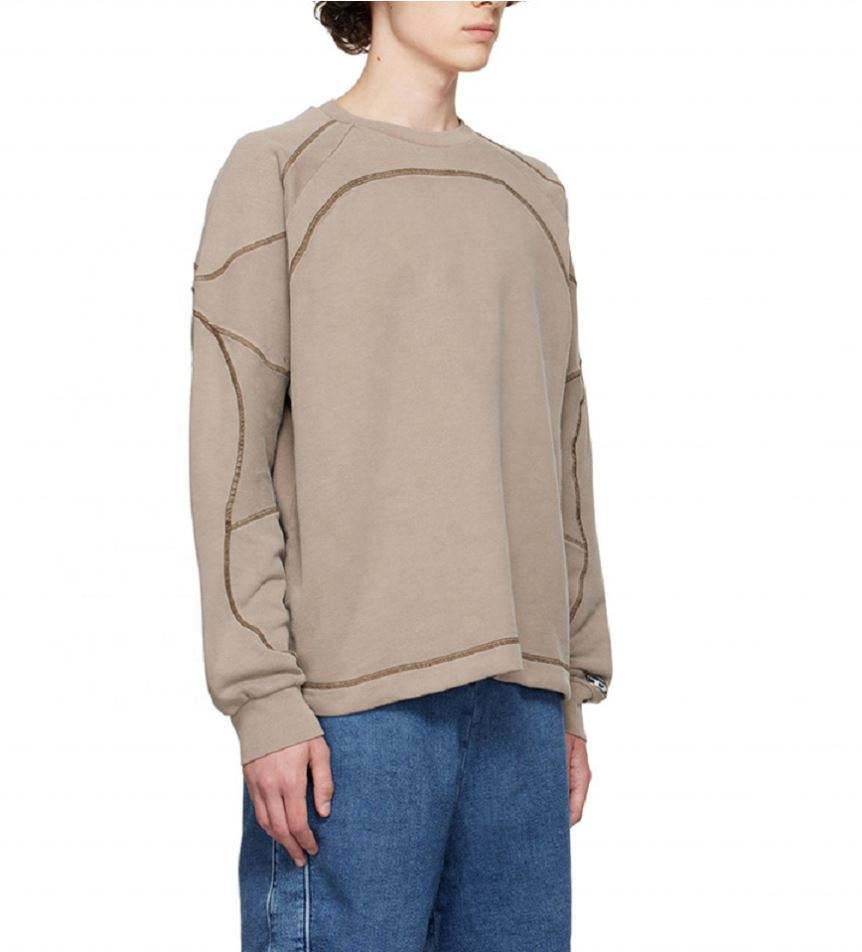 OEM-producent Brugerdefineret bomuld French Terry Herre kontrasts&oslash;m Oversized rund hals sweatshirts
