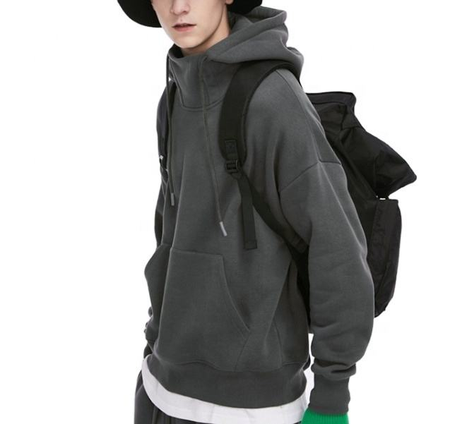 Sweat-shirt &agrave; capuche surdimensionn&eacute; pour hommes, fabricant OEM personnalis&eacute;, col haut, d&eacute;contract&eacute;, personnalis&eacute;