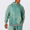 Fabricant OEM personnalis&eacute; de haute qualit&eacute;, surdimensionn&eacute;, uni, lourd, &eacute;pais, vert, Vintage, lav&eacute;, pull &agrave; capuche
