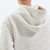 Fabricante OEM Personalizado Homens Novo Tecido Waffle Hoodie Unissex Solto Ajuste Ombro Waffle Pul&ocirc;ver Com Capuz