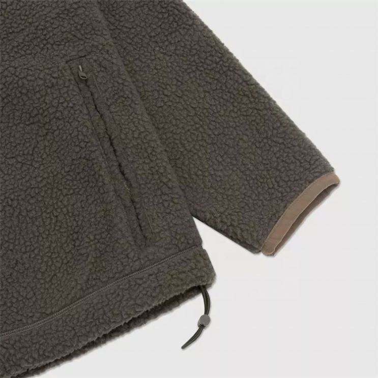 Veste d'hiver en polaire Sherpa pour hommes, fabricant OEM, bouton bloqu&eacute; par couleur, broderie personnalis&eacute;e, veste pour hommes