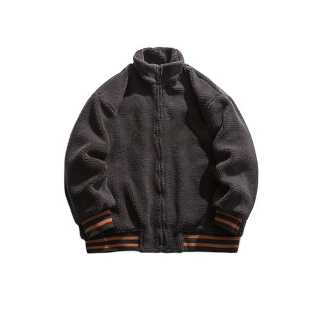 Giacca da cappotto in cotone sciolto con collo in piedi in pelo di agnello personalizzato da uomo produttore OEM
