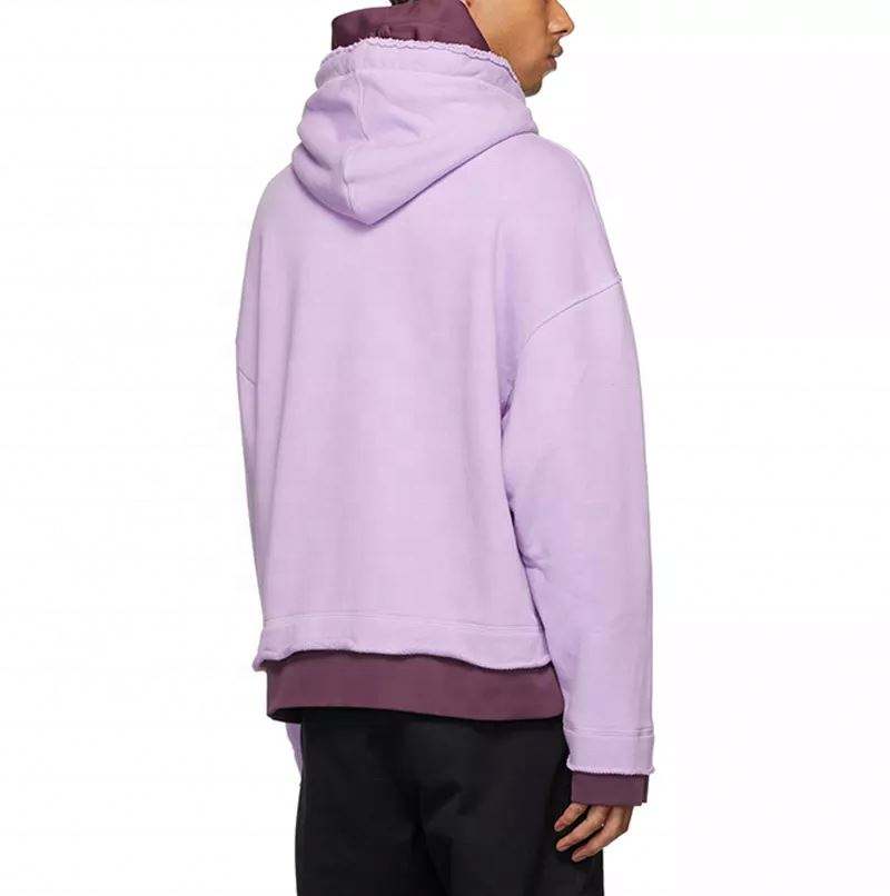 ຜູ້ຜະລິດ OEM Custom French Terry 100% Cotton Heavyweight Double Layer Oversized Hoodie For Men